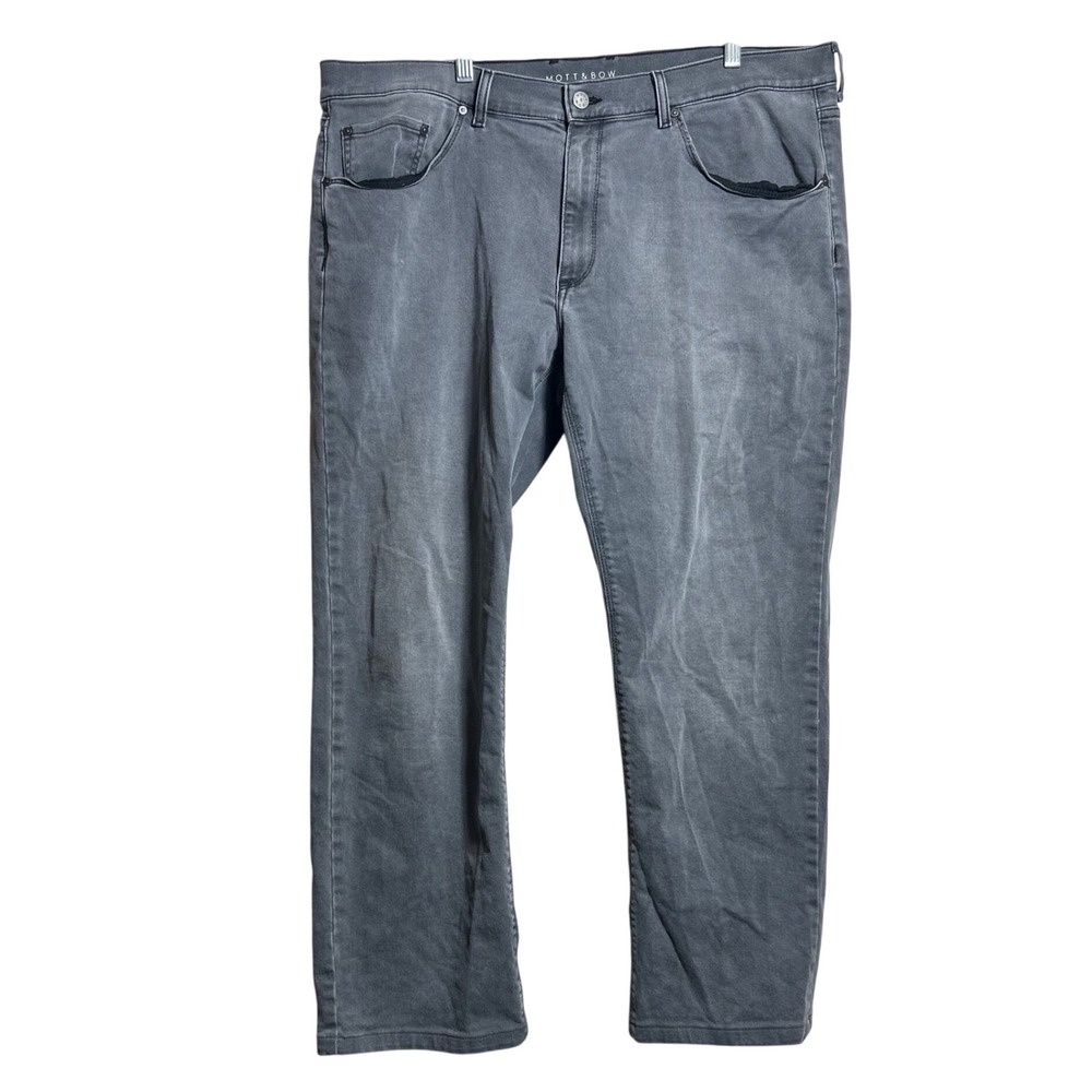 Mott & Bow Slim Fit Gray Jeans Mens 40x32 Stone Wash Denim Pants